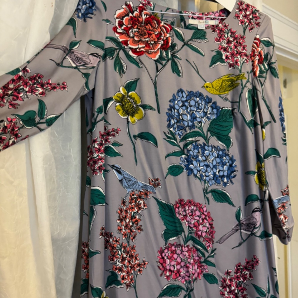 Silk long sleeved shift